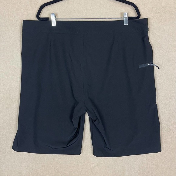 Prana Swim Trunk Mens 40 Black Drawstring Waist Zip Pocket High Rise UPF50+ - Picture 11 of 12